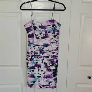 Dressbarn floral ruffle dress with spagetti straps size 8 petite